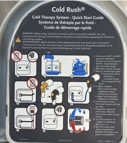 B-232000012 Cold RushTherapy Machine IncludesPads as shown in the pictures