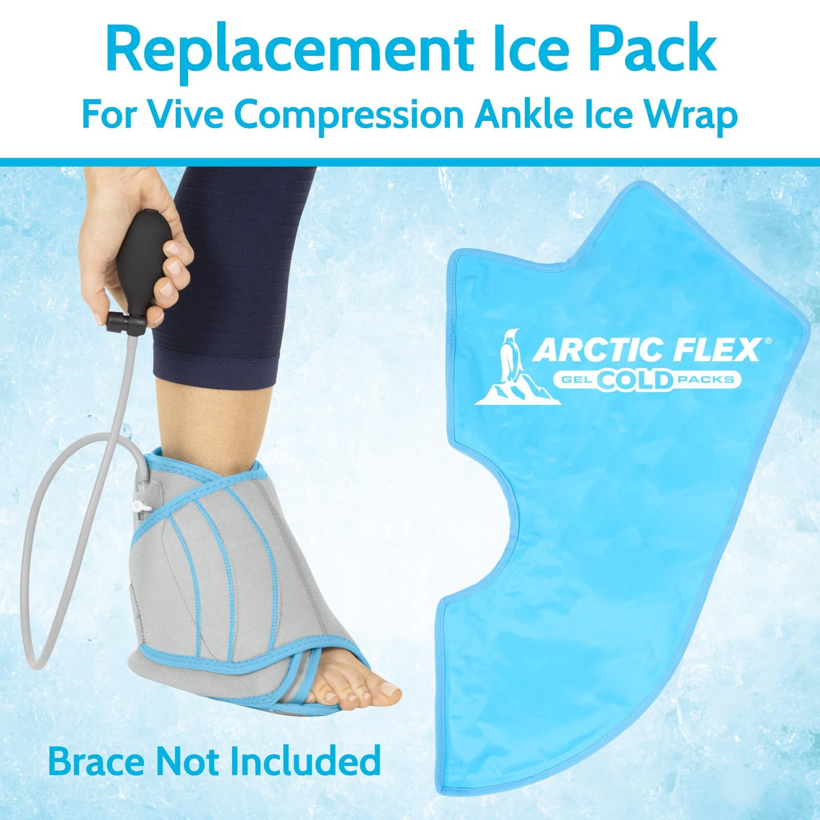 Arctic Flex Gel Replacement Pack – Reusable Ice Brace – Hot and Ankle, Blue