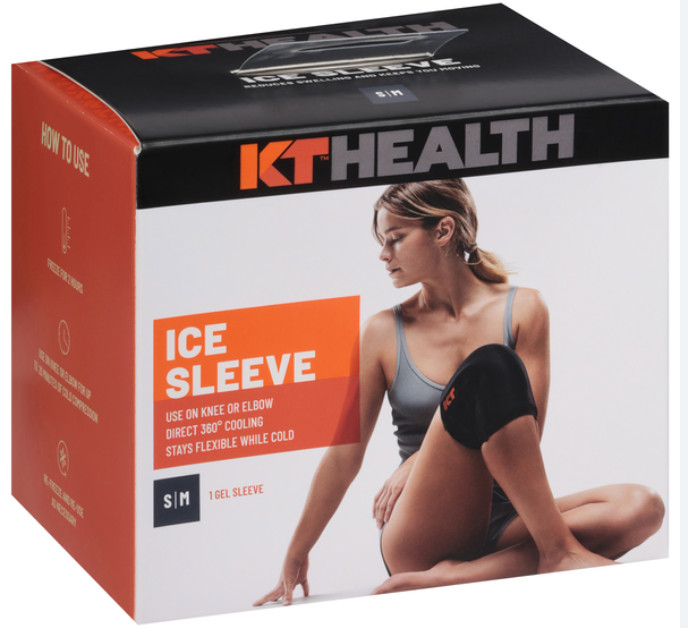 KT Health Ice Sleeve Cold Compression Small/Medium for Knee or Elbow 1ct