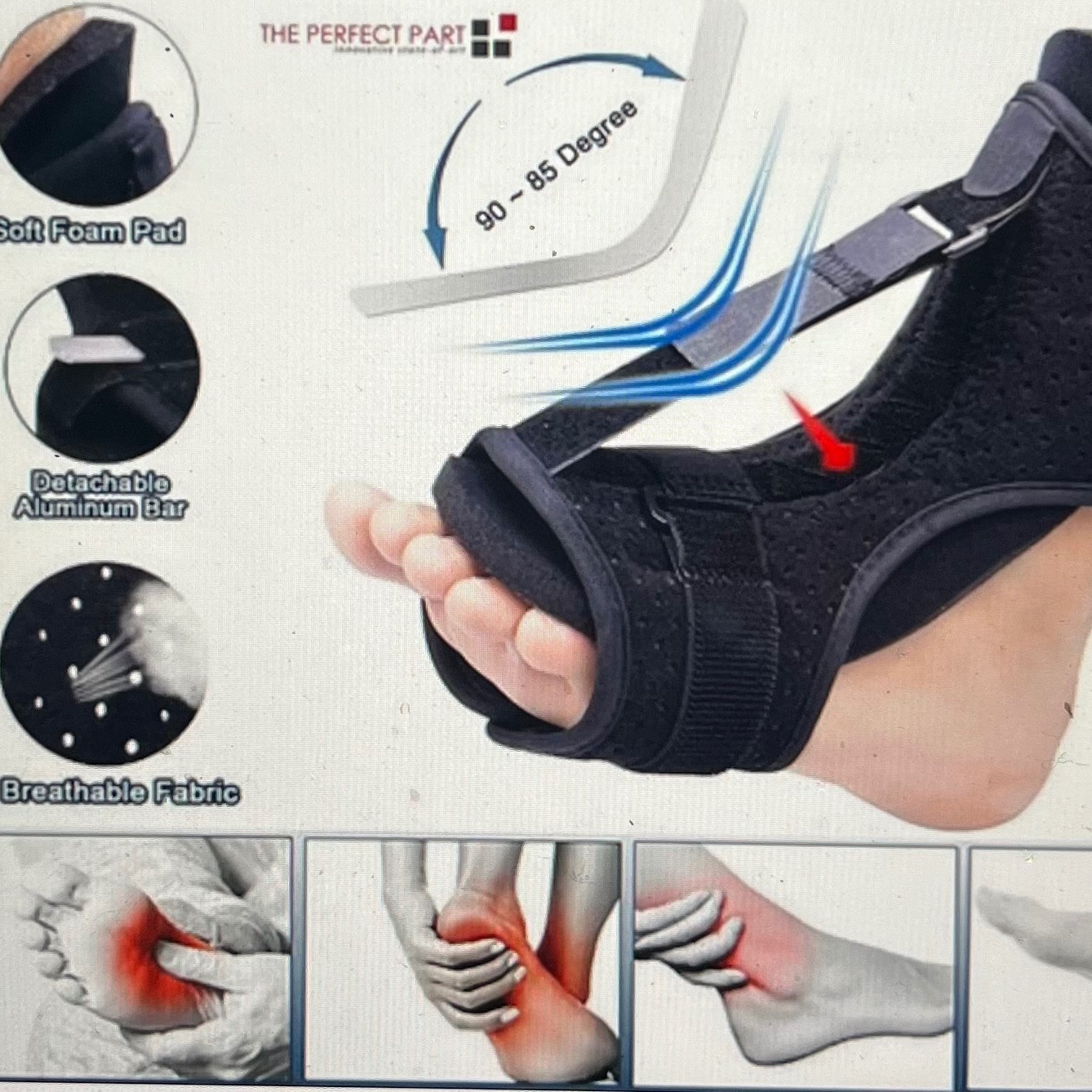Plantar Fasciitis Night Splint Adjustable Foot Ankle Brace Support Toe Pain NEW