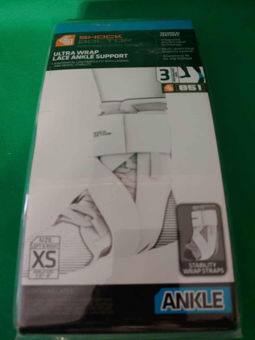Shock Doctor Ultra Wrap Lace Ankle Support Size Left & Right XS ANKLE Size White