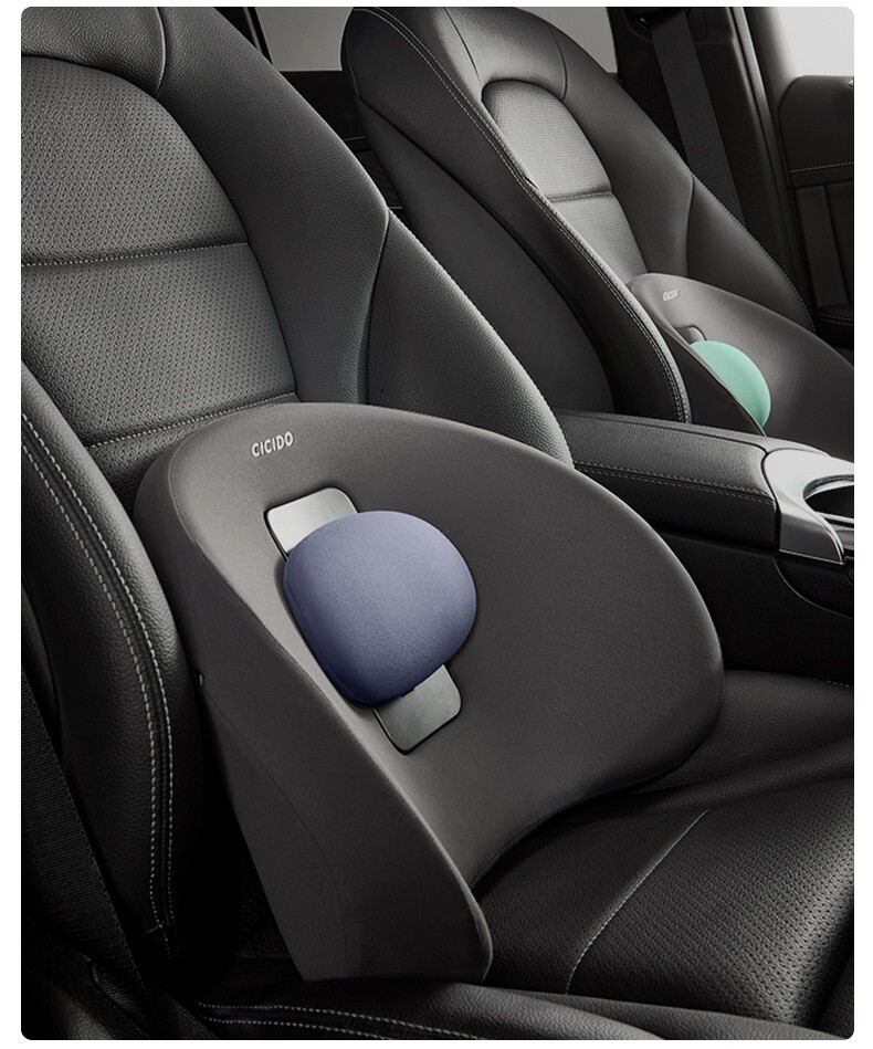 CICIDO Car Seat Lumbar Pillow Back Support Cushion Memory Foam Adjustable Home