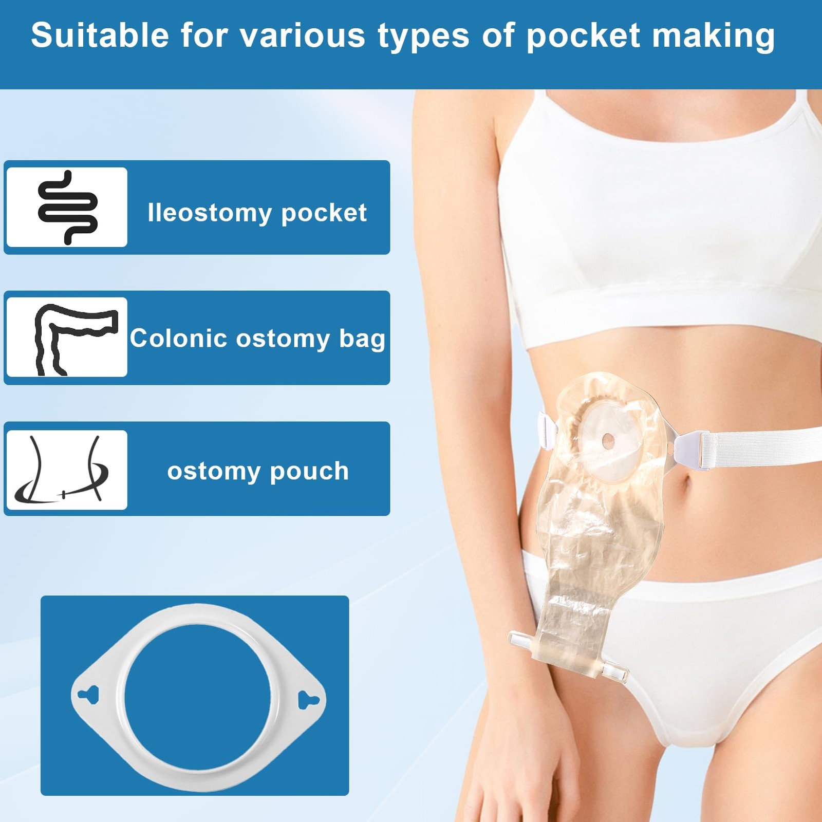 2 Pcs Adjustable Lightweight Ostomy Hernia Belt For Colostomy/Ileostomy, Osto…