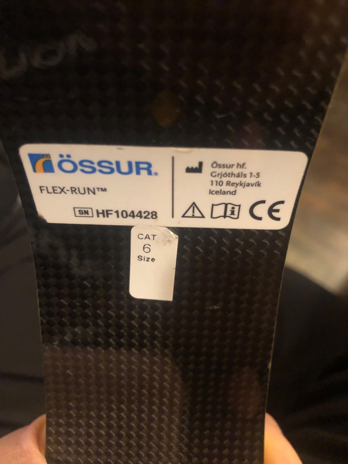 Össur Flex Run Prosthetic Running Blade Foot. Category 4.
