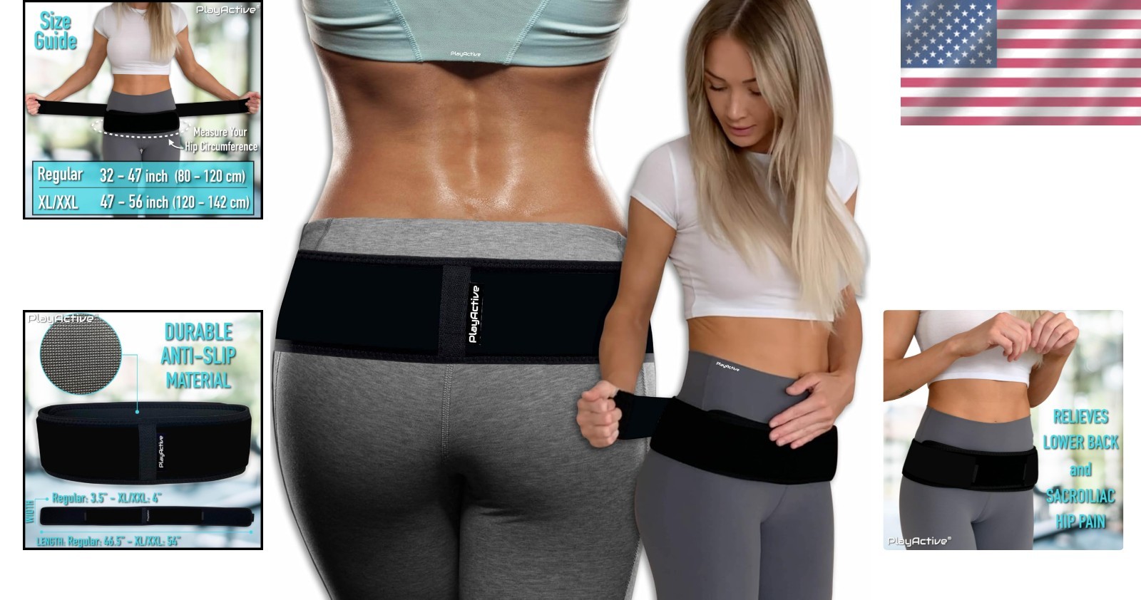 Sciatica Pain Relief Belt Regular Size Black Easy to Use with Clear Instructions