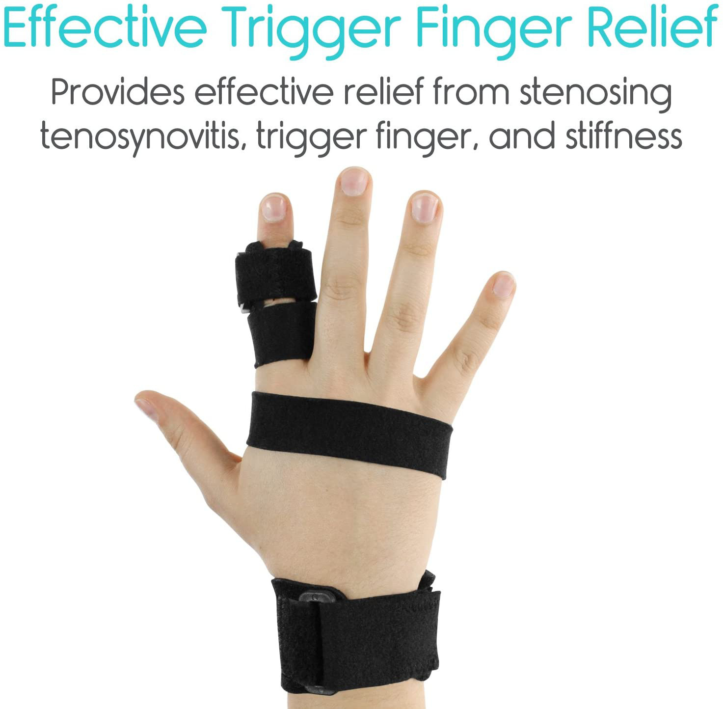 Vive Trigger Finger Splint – Full Hand and Wrist Brace Support – Adjustable Lock