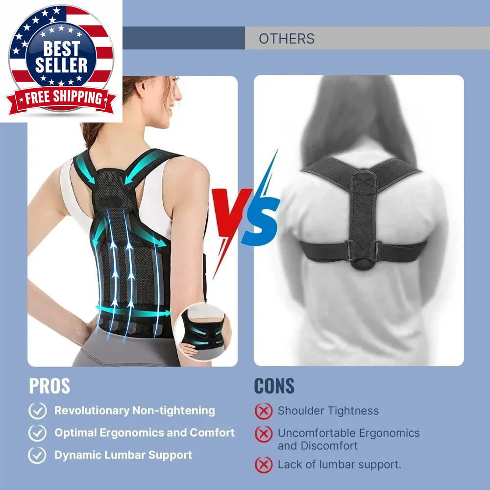 Posture Corrector Back Orthopedic Straps for Men and Women Fully Adjustable Spin