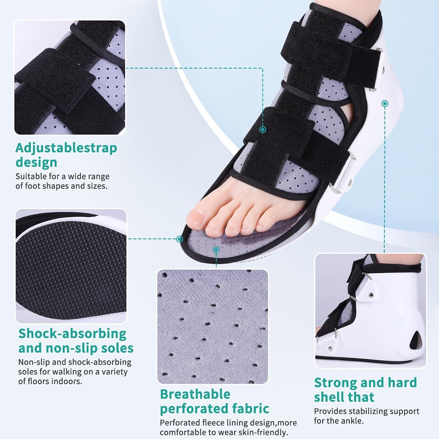 Walking Boot Fracture Boot for Broken Toe Injuries, Sprained Ankles