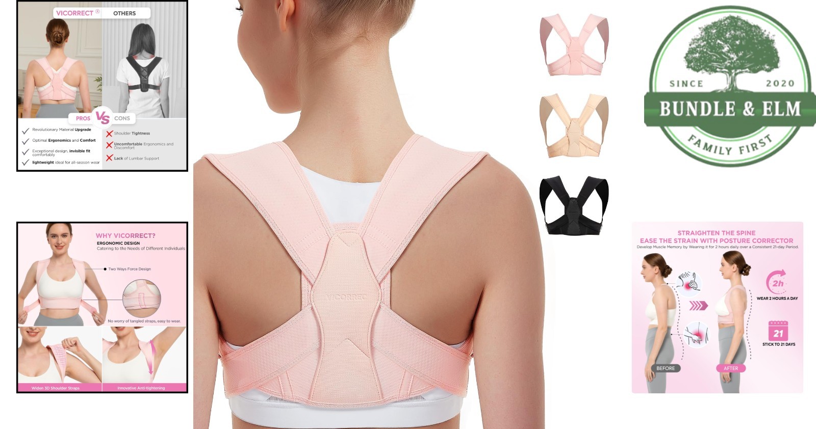 Adjustable Posture Corrector for Upper Back Support in Small/Medium Size