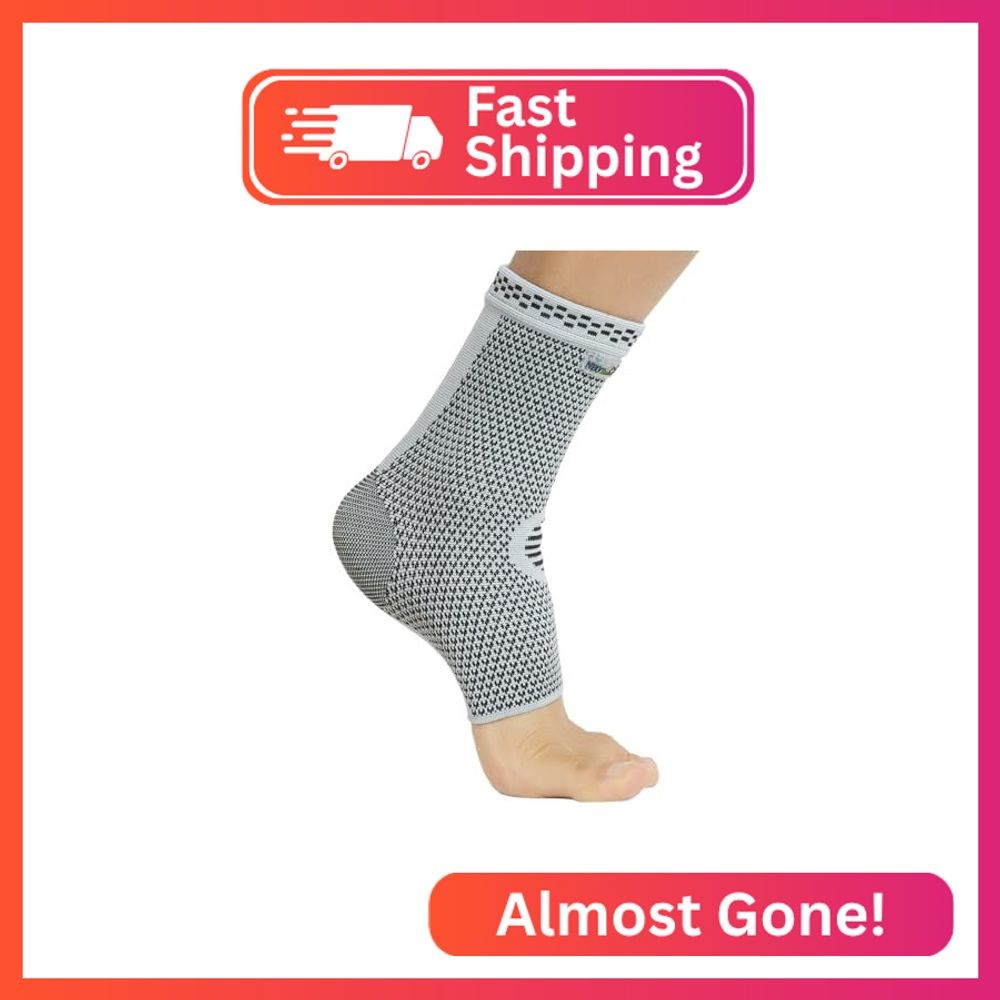 NeoTech Care Ankle Support Brace – Breathable – Men, Women, Right or Left (Gray,