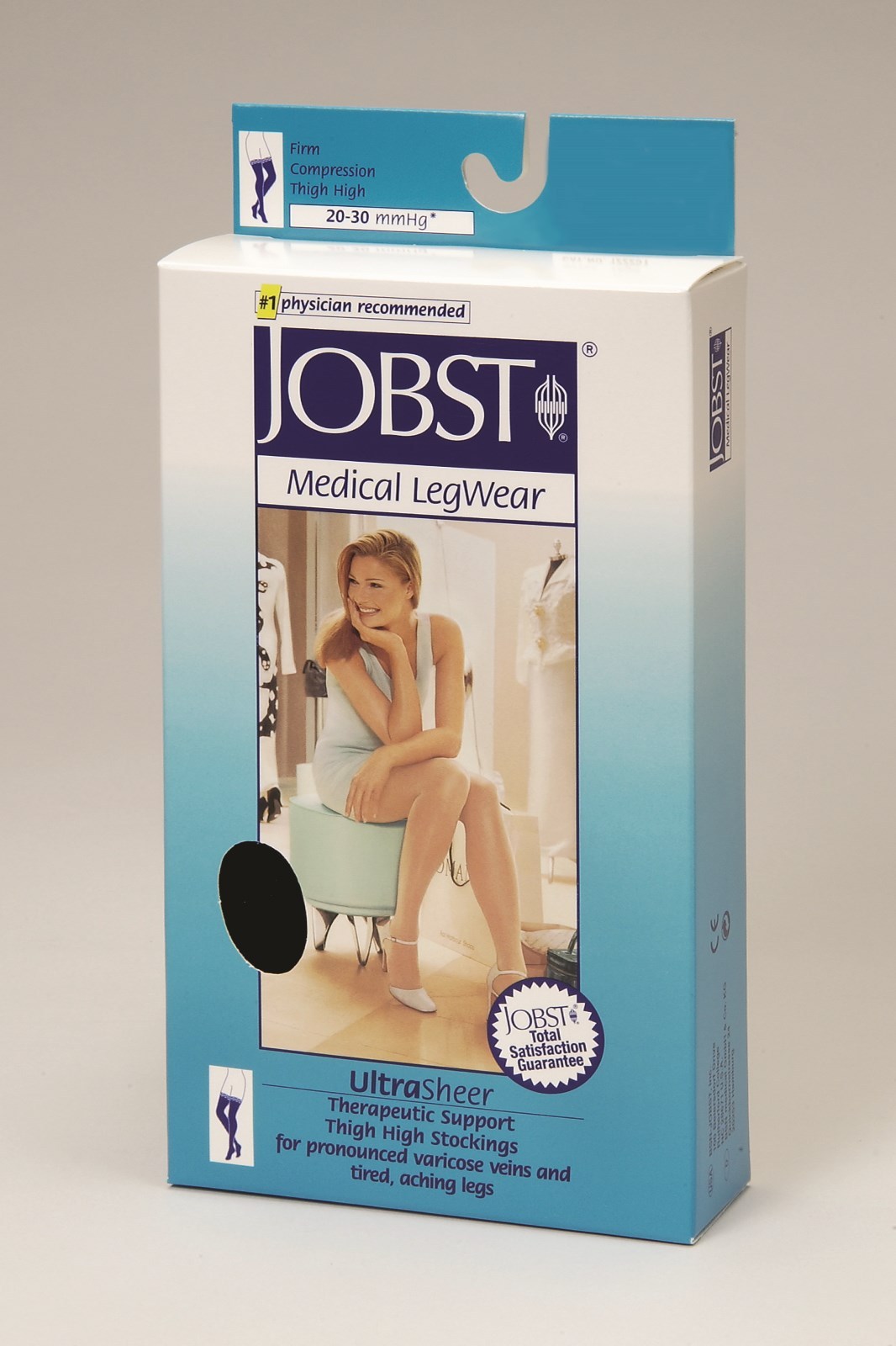 Jobst Womens UltraSheer Thigh Stockings 20-30 mmhg Silicone Supports Diamond Pat