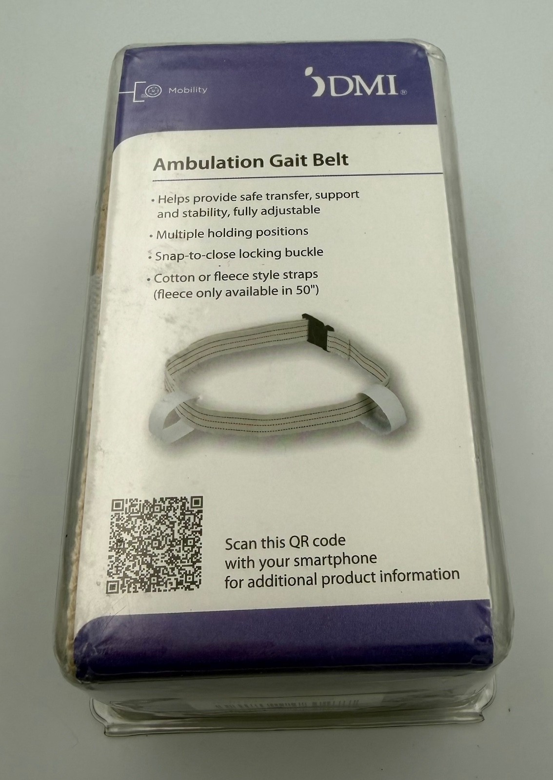 New DMI Deluxe Ambulation Gait Belt with Fleece Hand Holds, 50″ Never Used