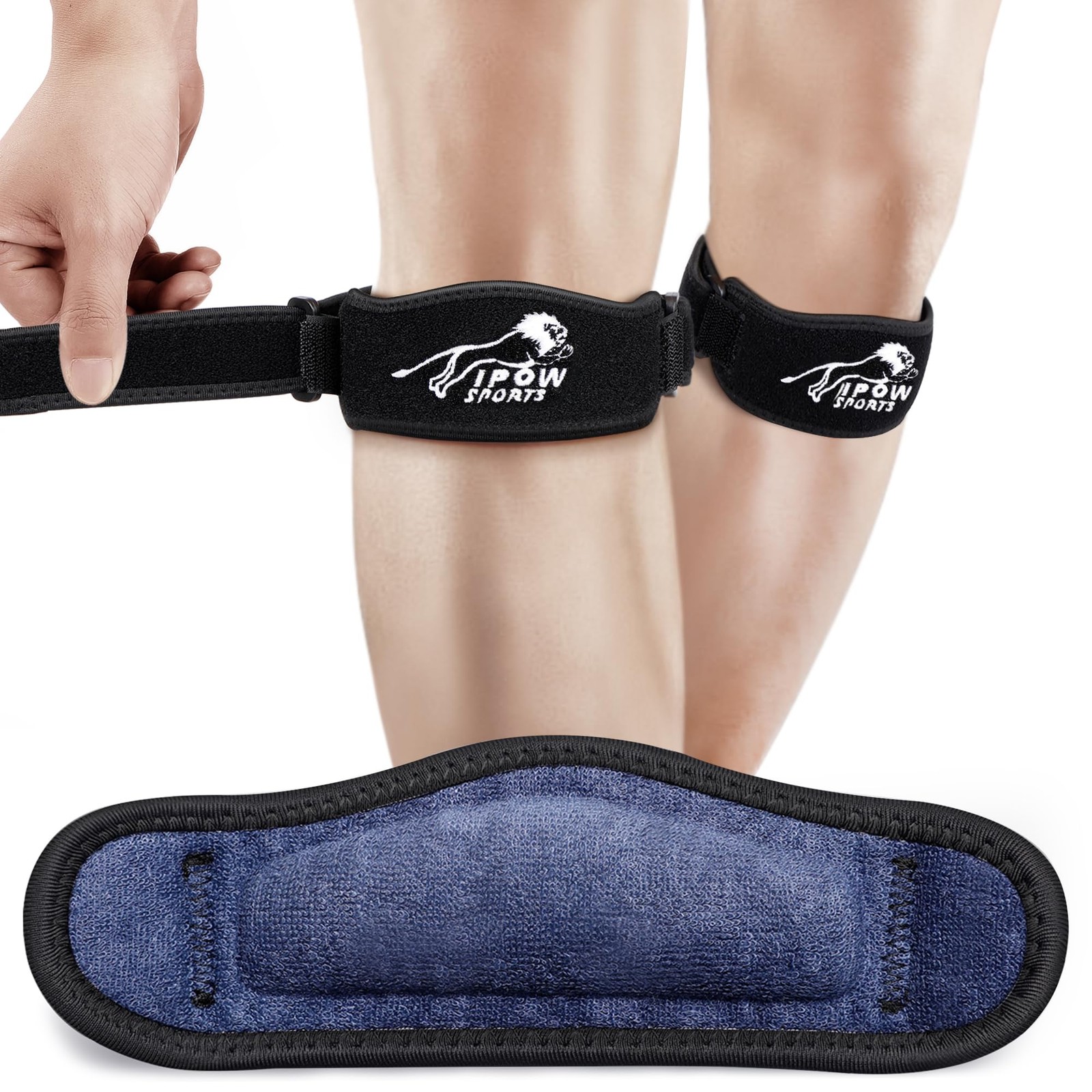 2 Pack XXL Plus Size Embroidery Thickened Pad & Wide Patella Knee Strap,Pain …