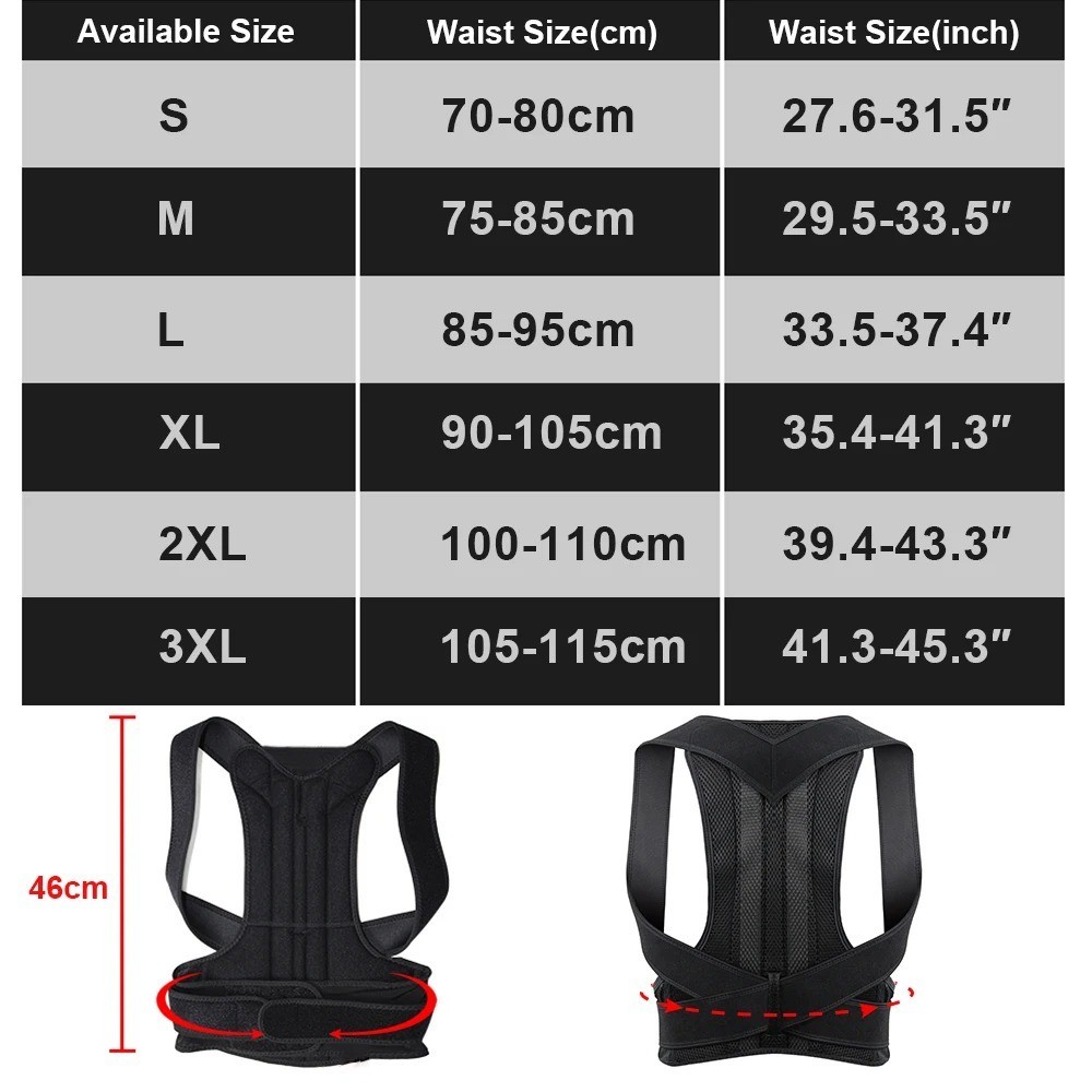 Posture Corrector Support Magnetic Back Shoulder Brace Belt Band For Men Women