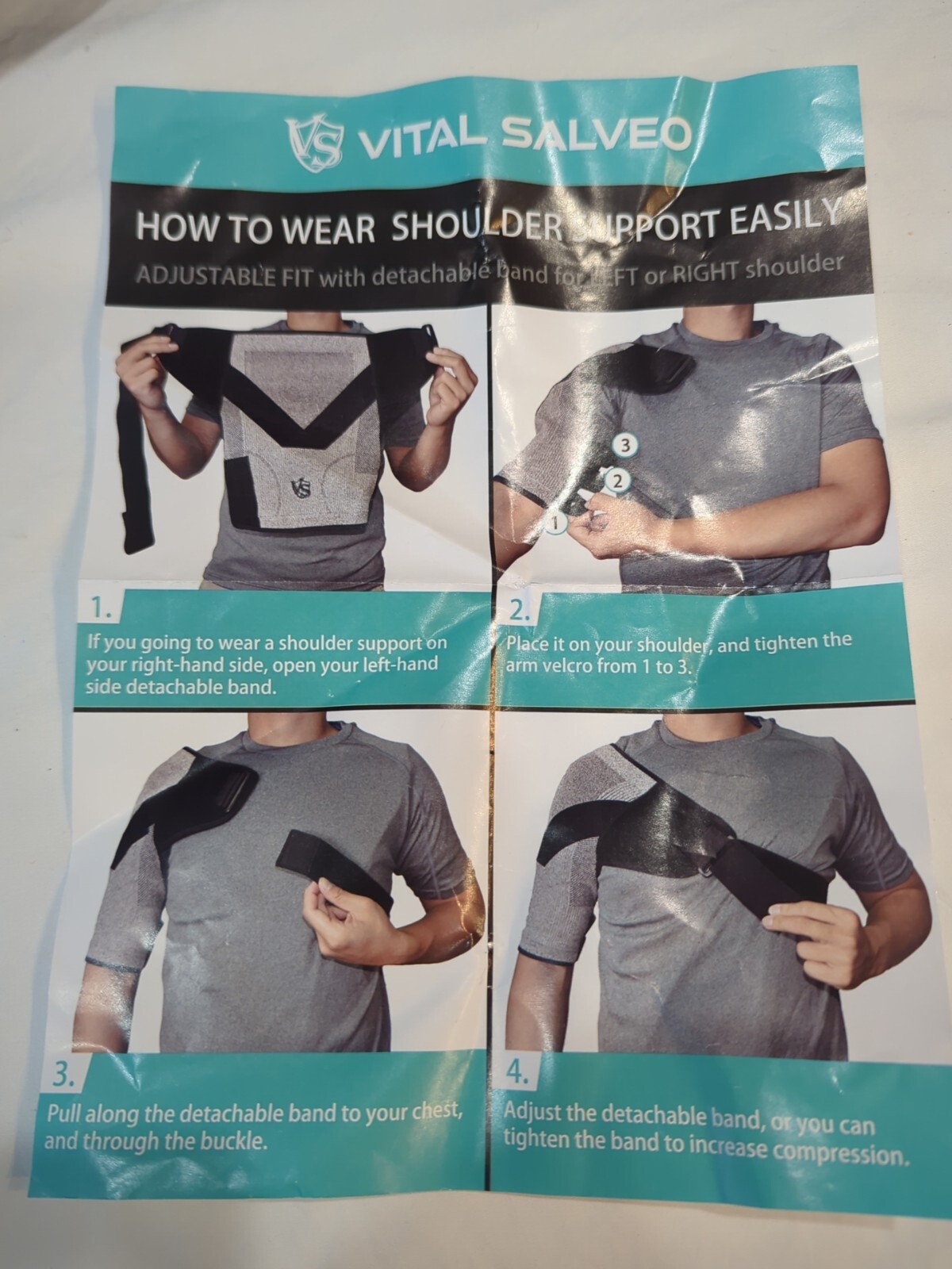 Shoulder Brace MEDIUM Compression Sleeve Wrap with Support Comfort Vital Salveo