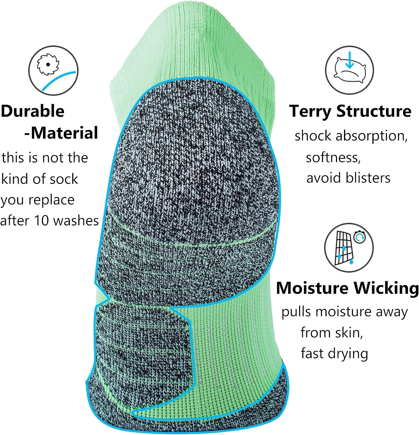Light-Green Geometric Ankle Socks Multipack – Comfort & Performance Combined
