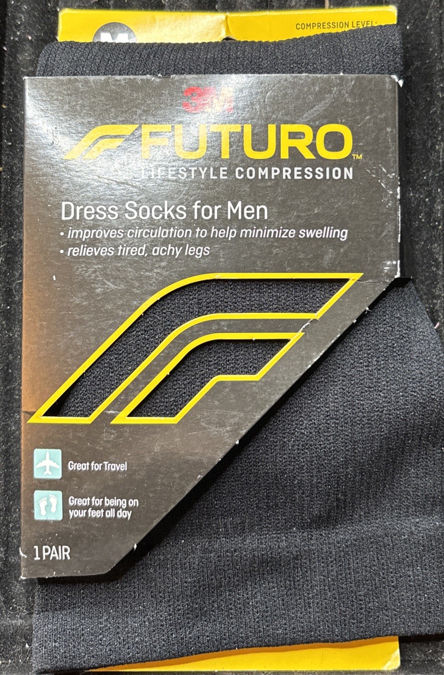 Futuro Dress Socks For Men – Firm, Size MEDIUM Black Compression NEW