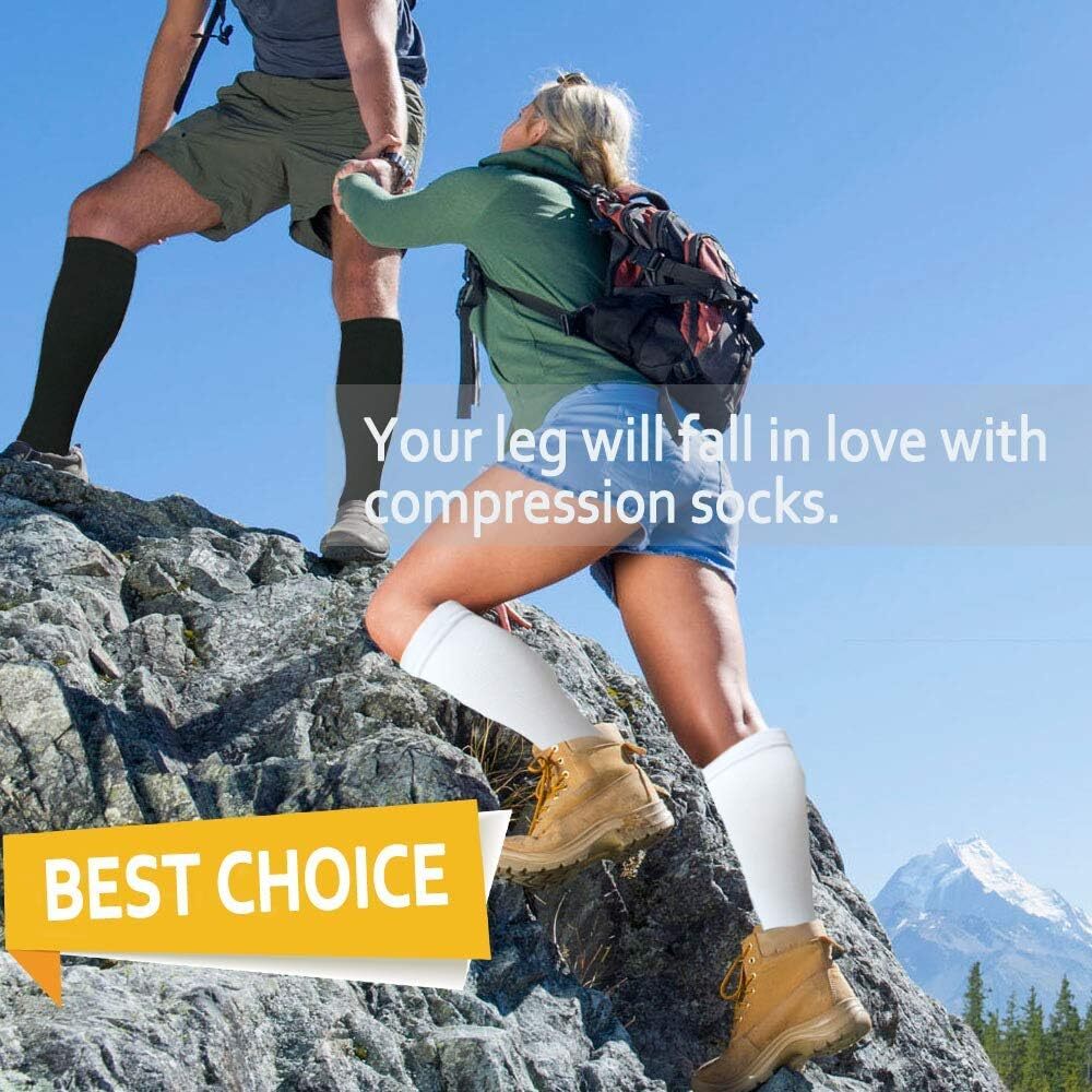 Compression Socks Stockings Women Men Knee High Medical Pain Relief 15-20mmHg