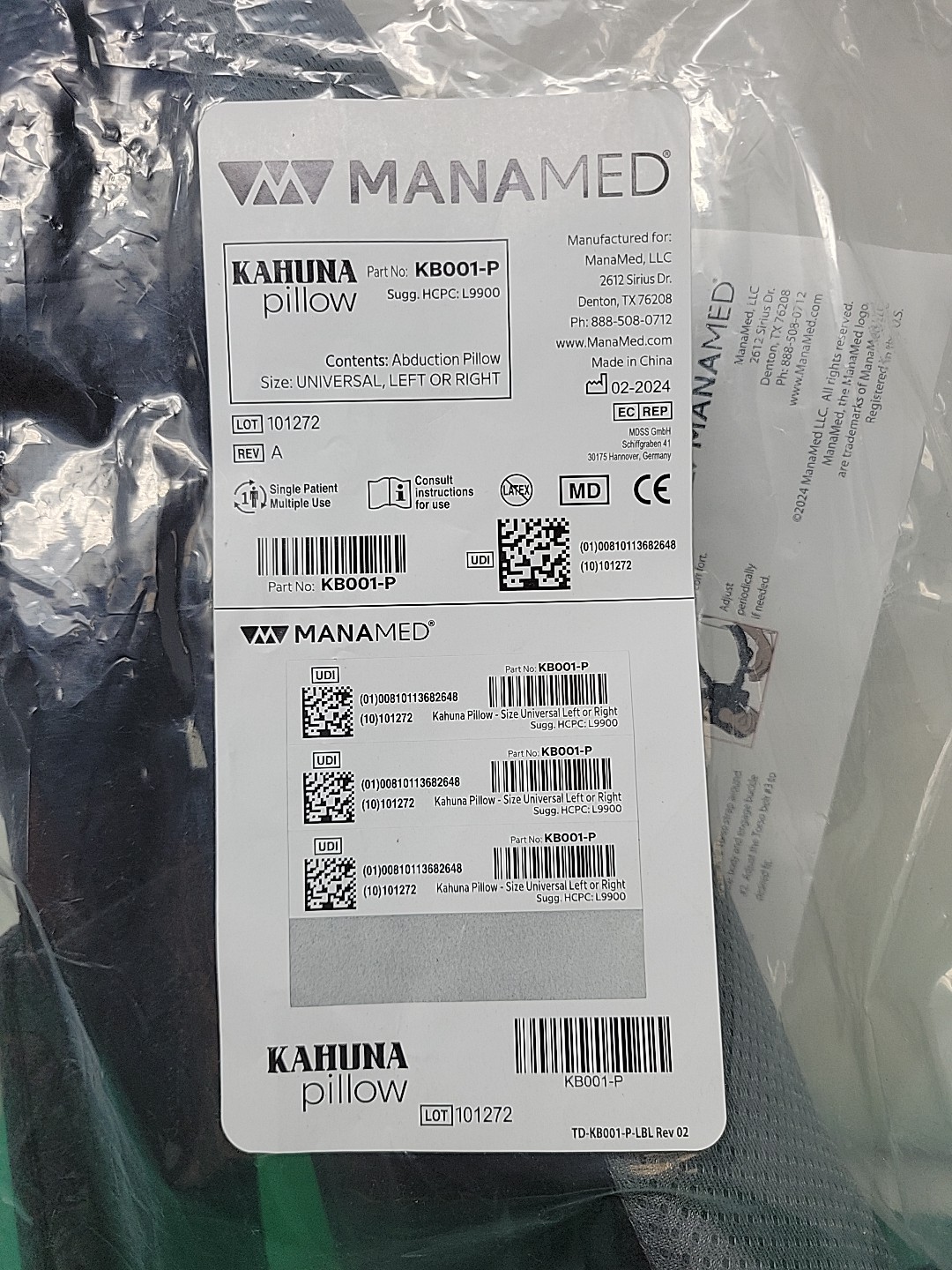 ManaMed Kahuna Abduction Pillow #KB001-P – No Box