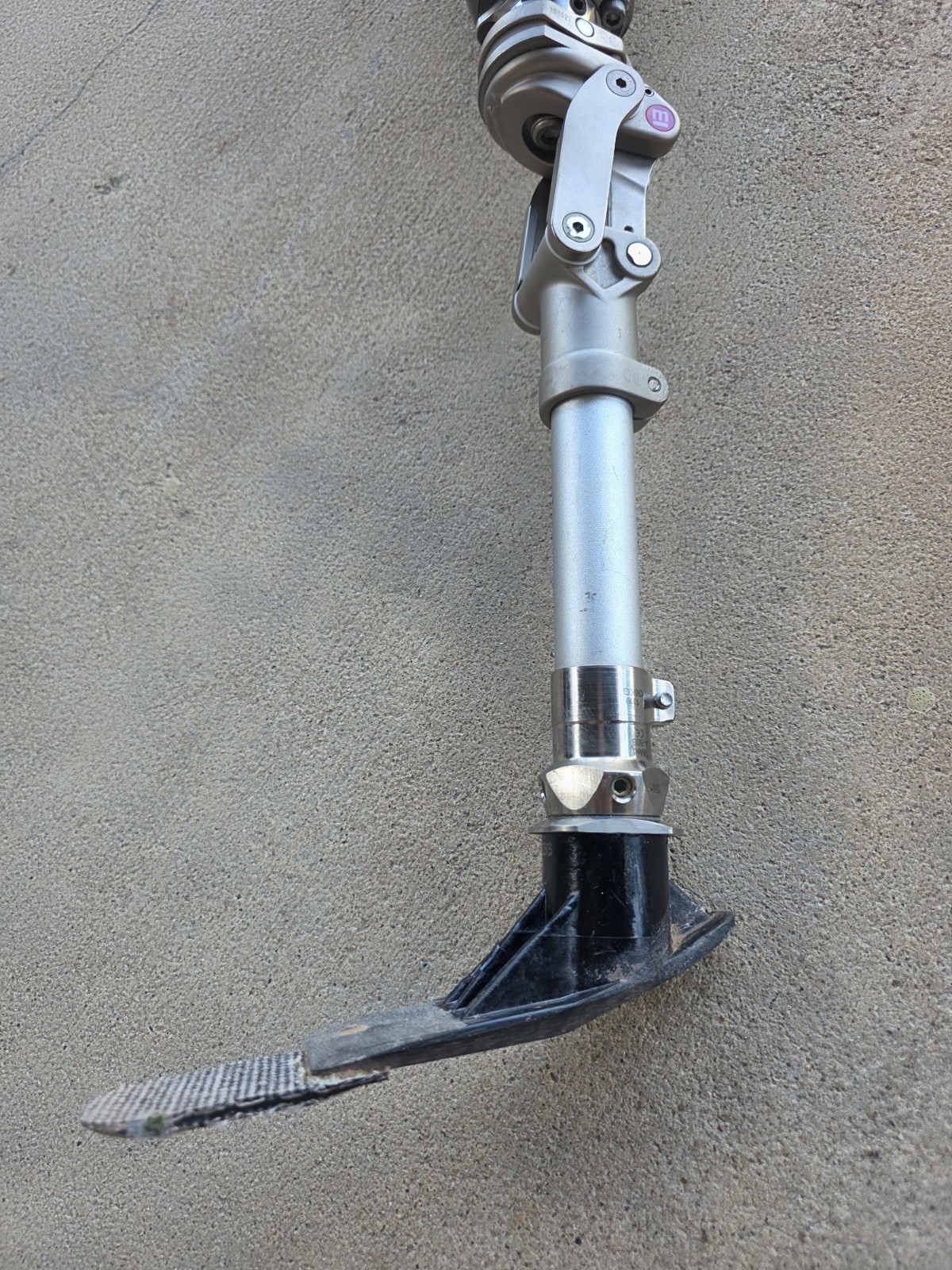 Prosthetic leg- Titanium shaft with real carbon fiber.