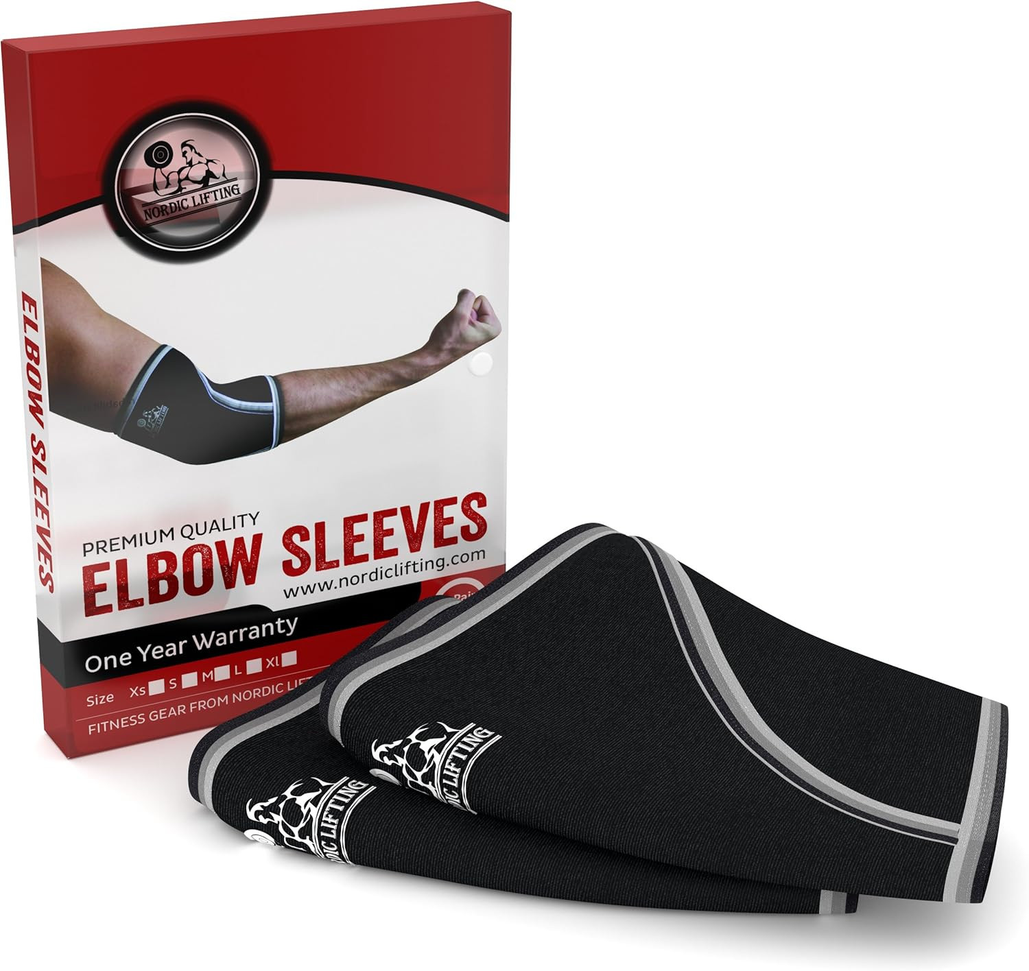 Elbow Sleeves (1 Pair) Support & Compression for Weightlifting, Powerlifting, Cr