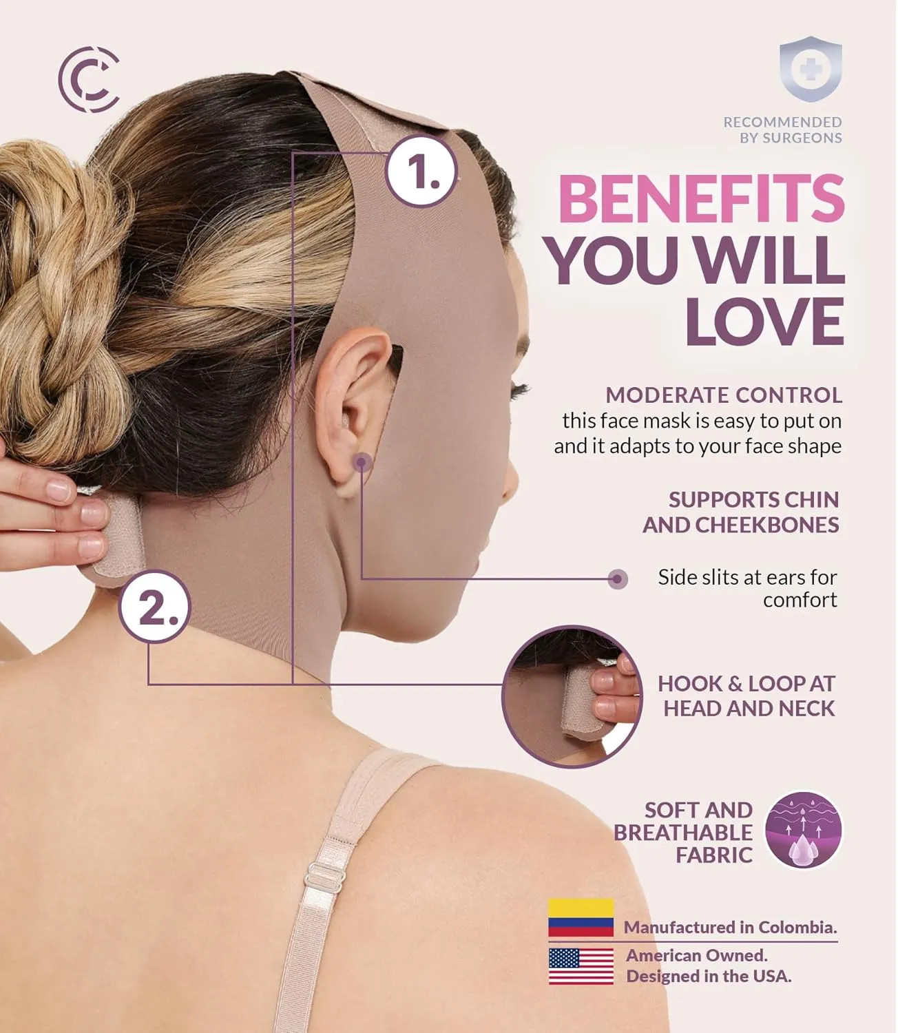 Face Toning Belt Lipo Compression Chin Strap For Post Surgery Recovery Support