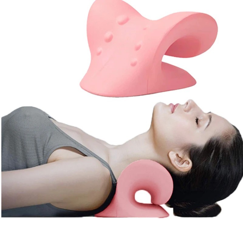 Cervical Spine Neck Stretcher Pillow Neck Shoulder Relaxer Massage Cushion