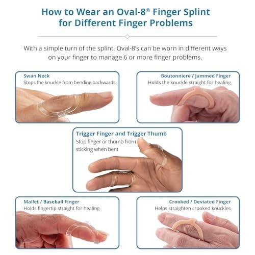 Multi-Size Oval Finger Splints Pack of 3 – Sizes 6, 7, 8 for Joint Support