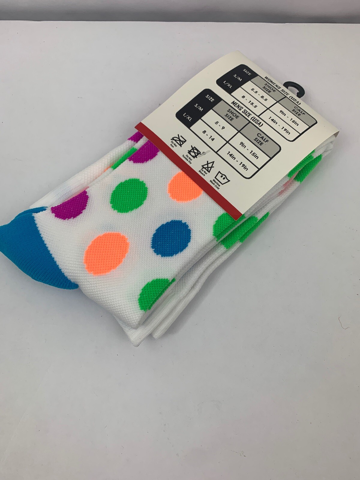 Compression Socks New In Package S/M Unisex White w/ Patterns A Swift