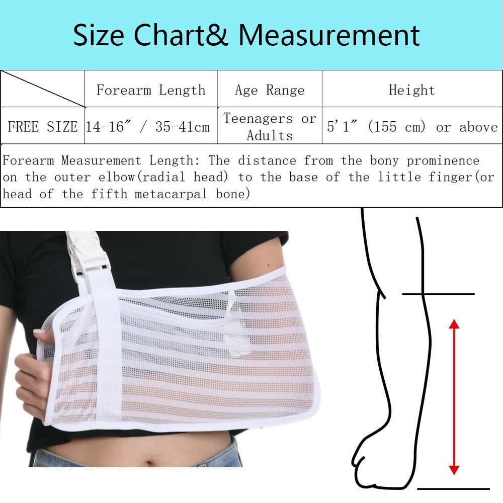 White Arm Sling Broken Arm Torn Rotator Cuff Shoulder Mesh Brace Men Women
