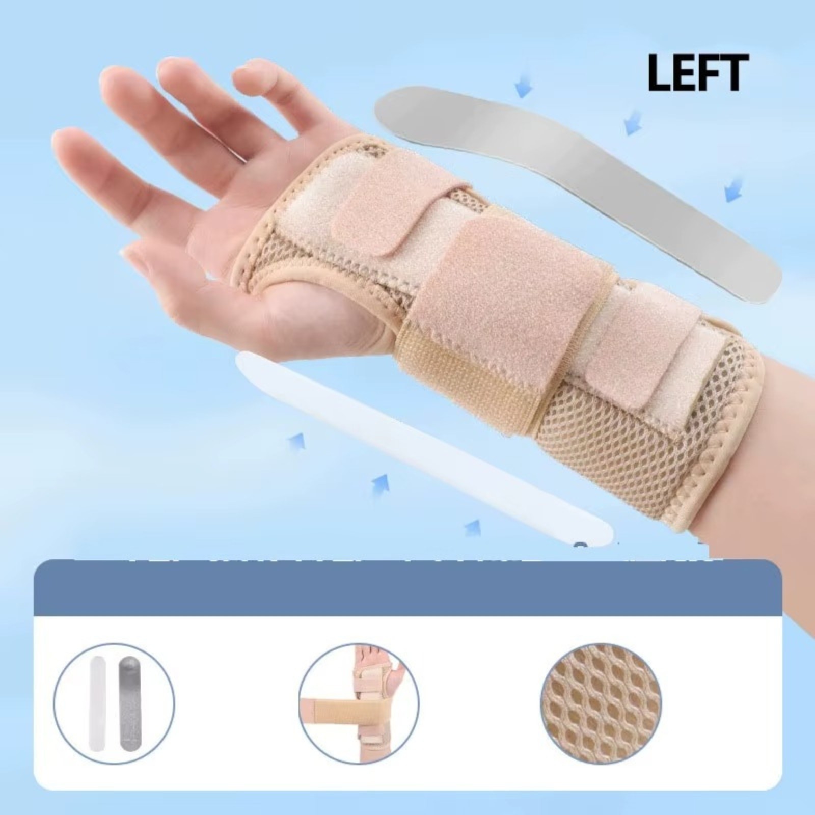 NEW Wrist Brace for Carpal Tunnel – Adjustable Night Support Brace with Splints