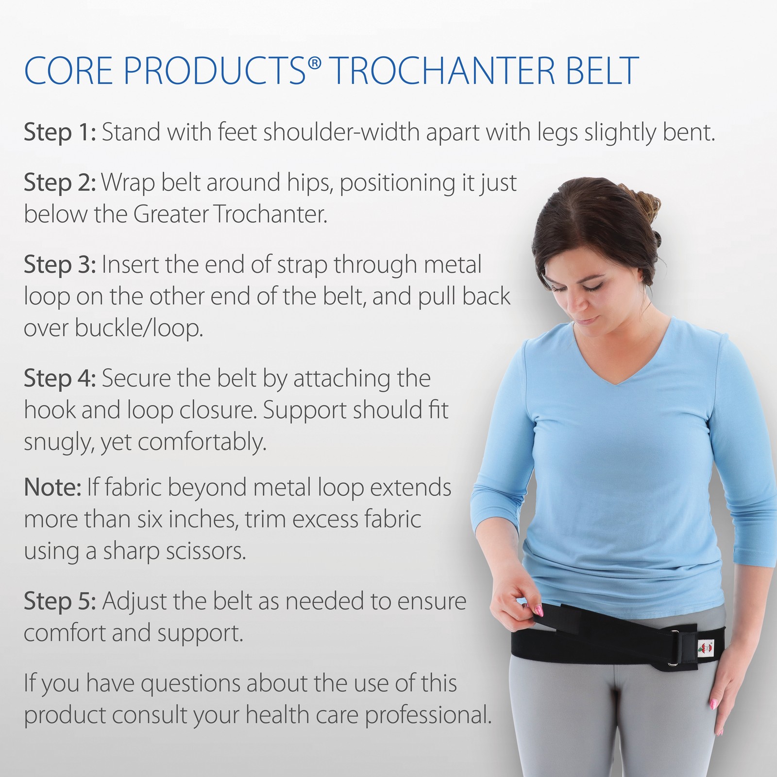Core Products Hip Stabilizing Trochanter Belt; Helps Alleviate Hip Pain, Unisex