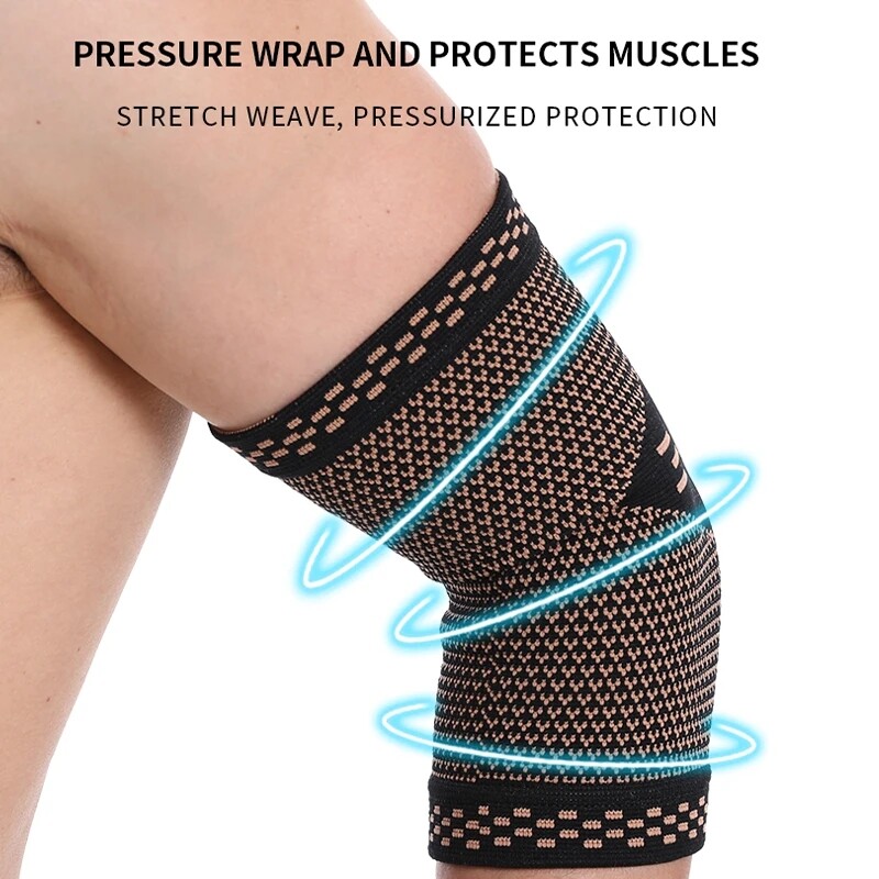 Copper Elbow Compression Sleeve Brace Support Arm Sport Arthritis Tendonitis US