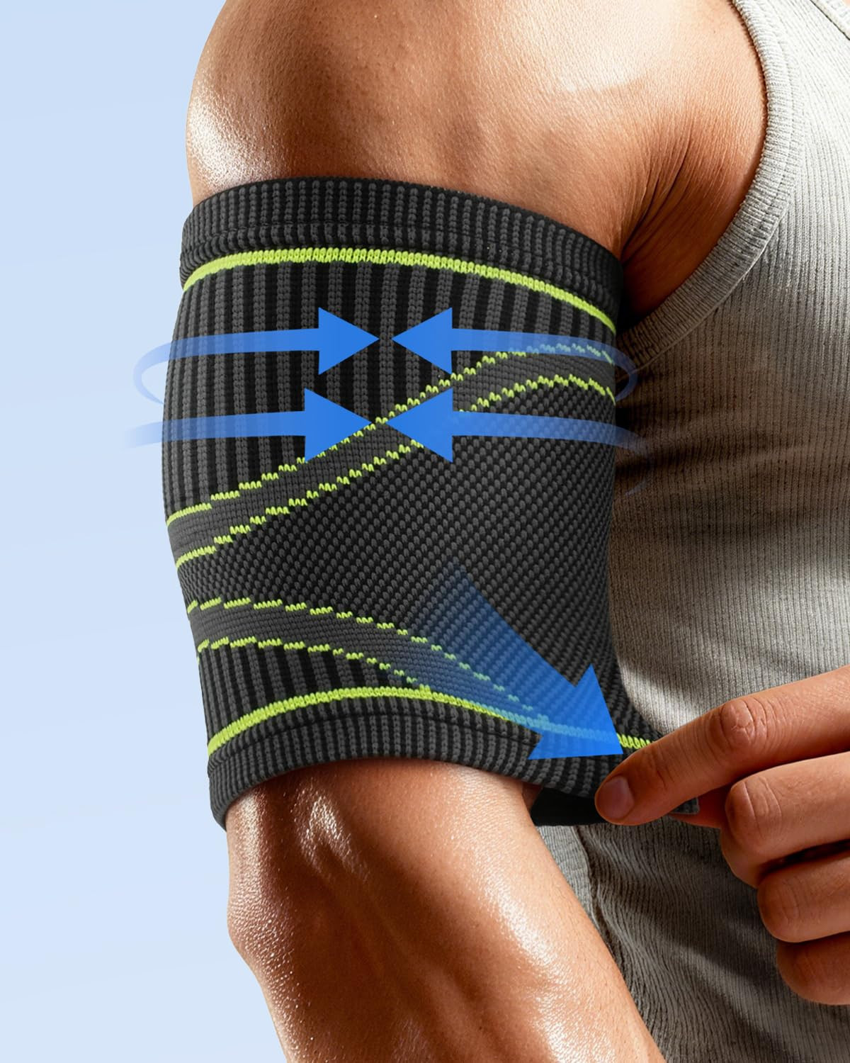 Bicep Tendonitis Compression Sleeves for Pain Relief and Muscle Recovery (L)
