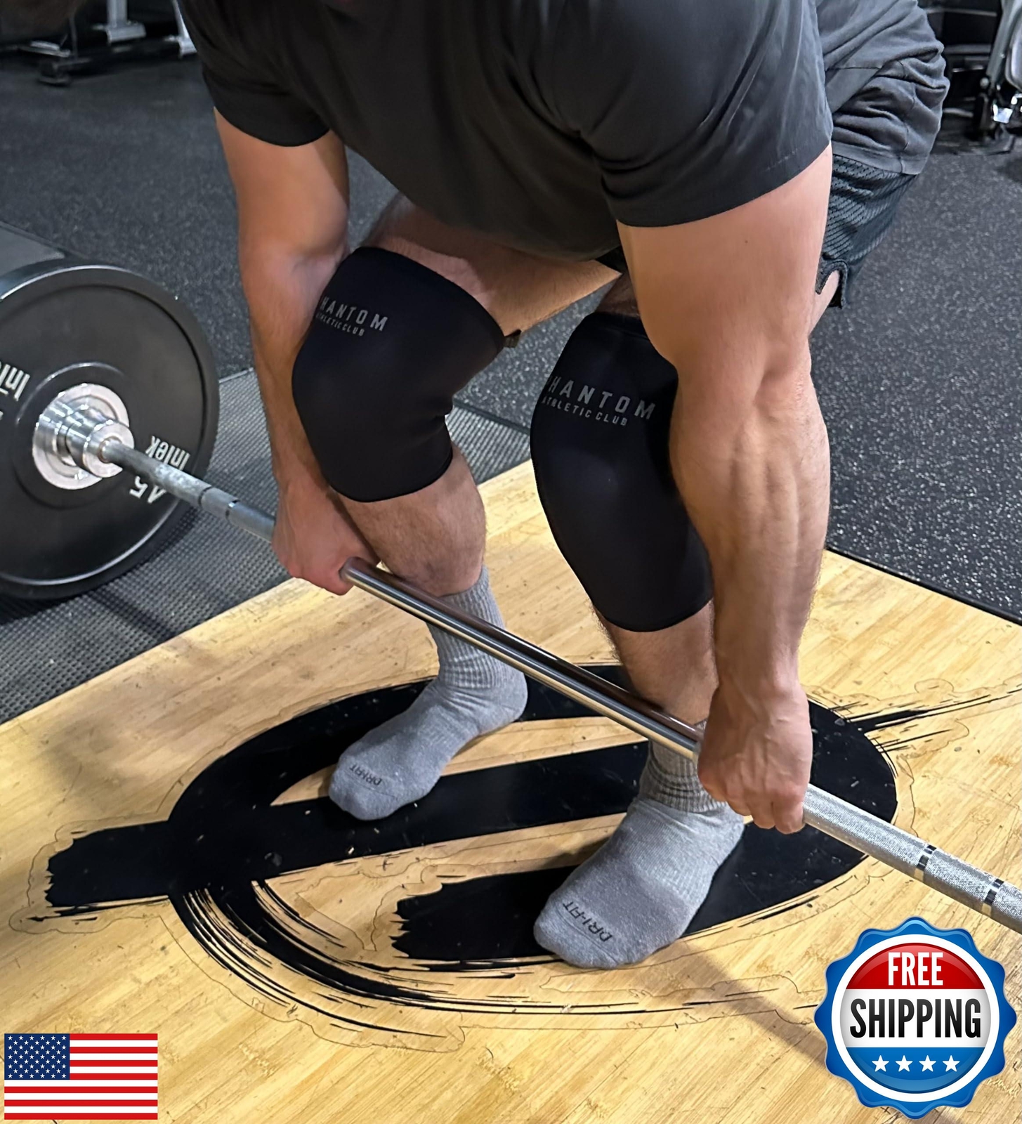 7mm Compression Knee Sleeves for Weightlifting Support, Powerlifting Strength