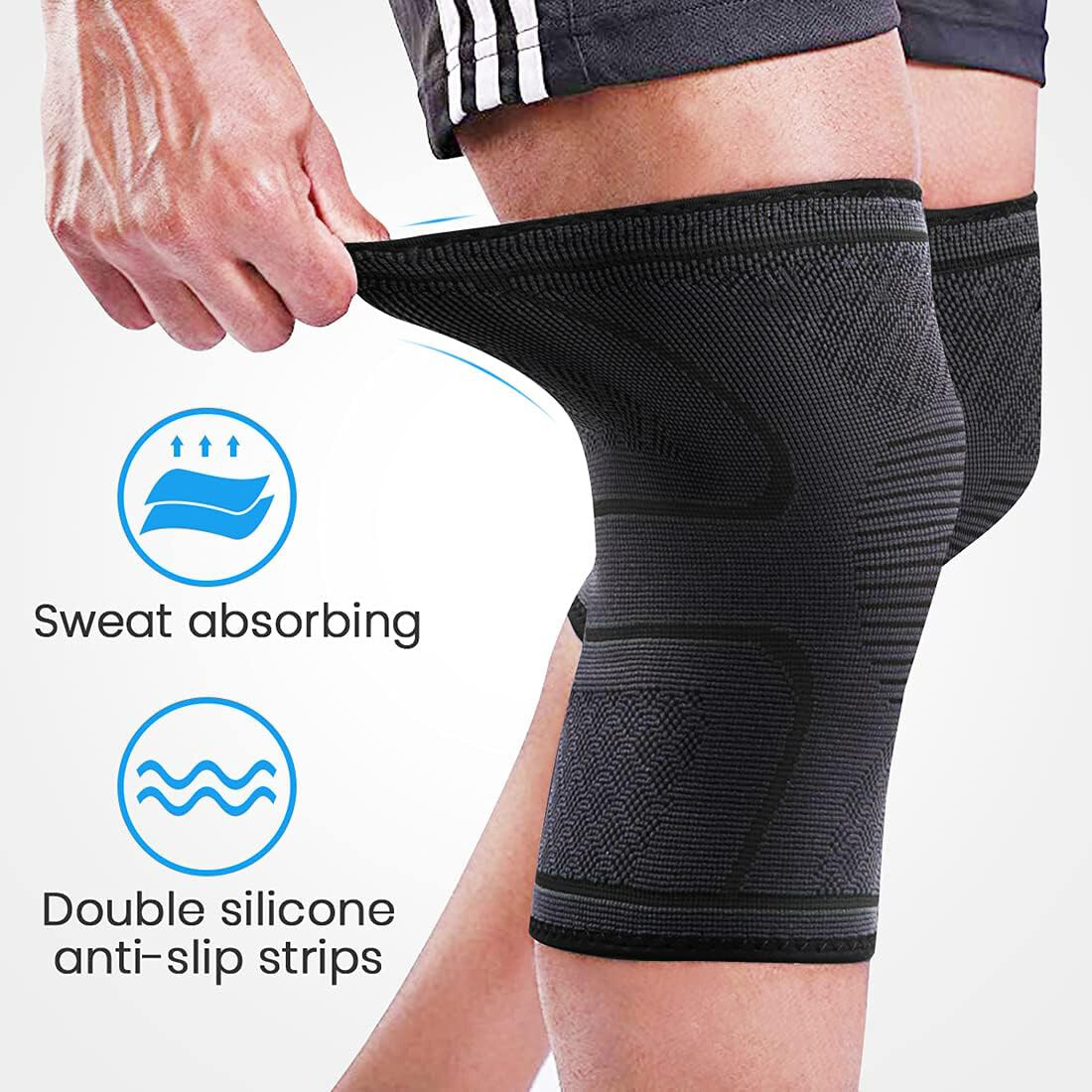 Knee Sleeve Compression Brace Support Joint Pain Relief Arthritis Running Unisex