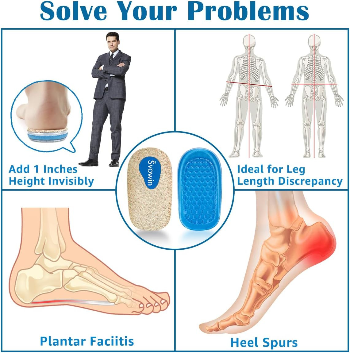 3 Layers Adjustable Orthopedic Heel Wedge Lift for Leg Length Discrepancies