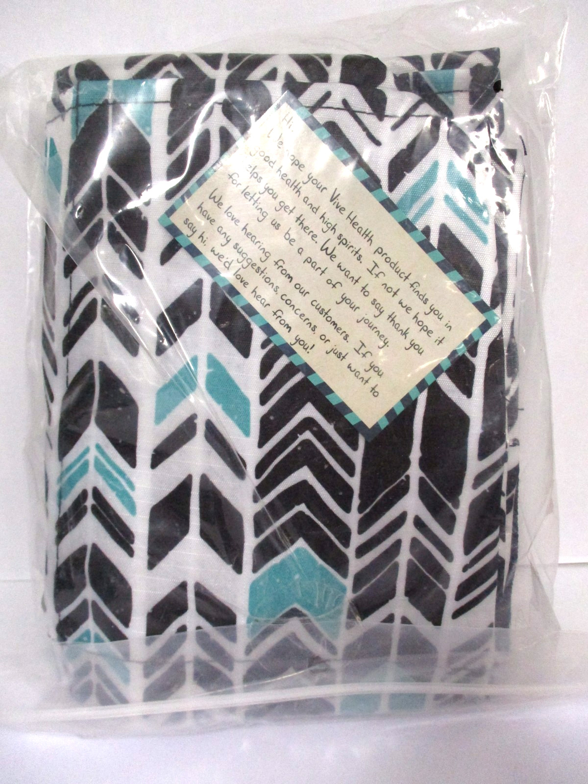 VIVE Wheelchair/Walker/Shoulder Accessories Bag Waterproof Black Teal Chevron