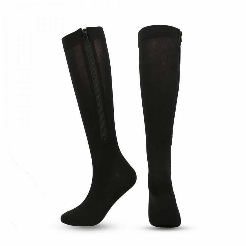 1 Pairs Zipper Compression Socks Men Women Stockings Support Graduated 20-30mmH