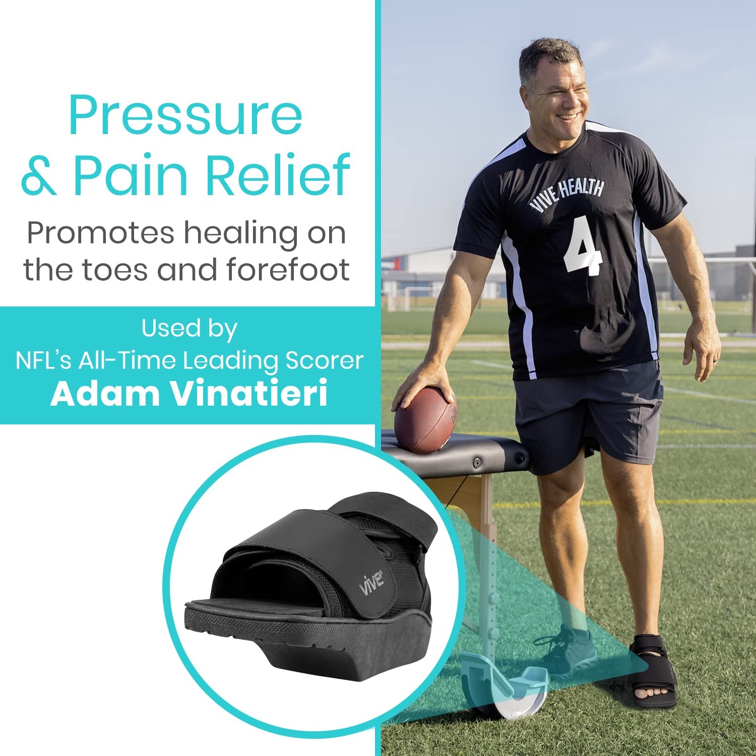 Vive Offloading Post-Op Shoe – Forefront Wedge Boot for Broken Toe Injury – N…
