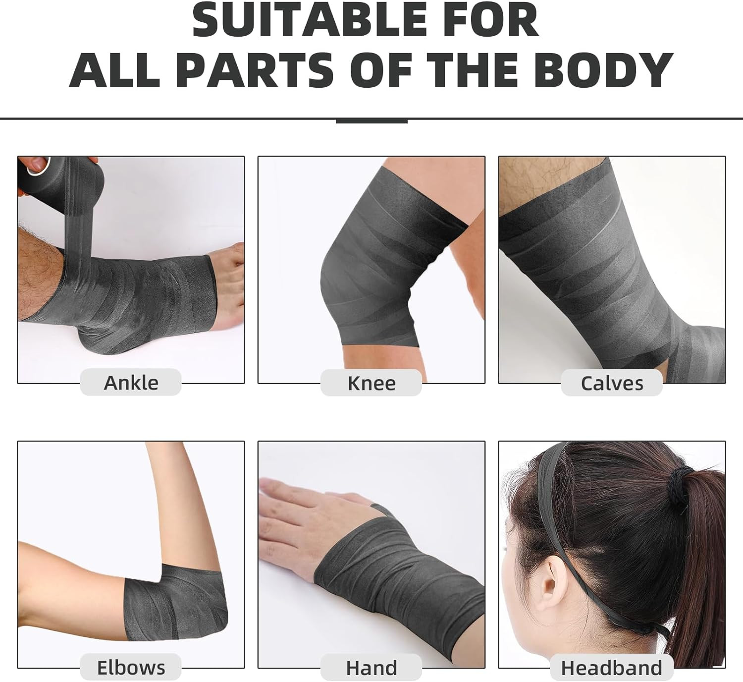 Pre Wrap Tape (4-Rolls) – Athletic Foam Underwrap for Sports, Protect for Ankles