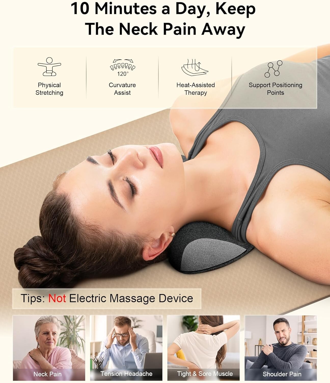 Heated Neck Stretcher for Pain Relief – Neck and Shoulder Relaxer Graphene He…