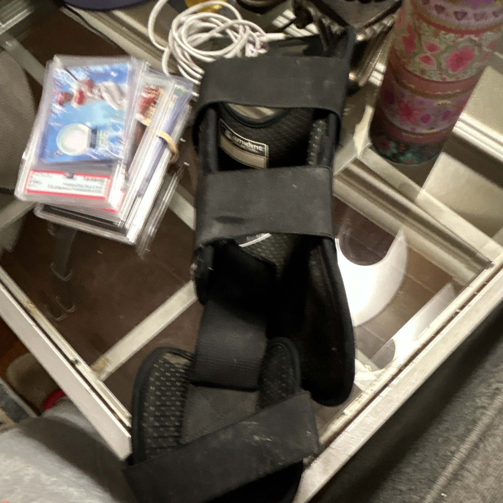 Adjustable Black Ankle Brace Support Stabilization Unisex Adult One Size