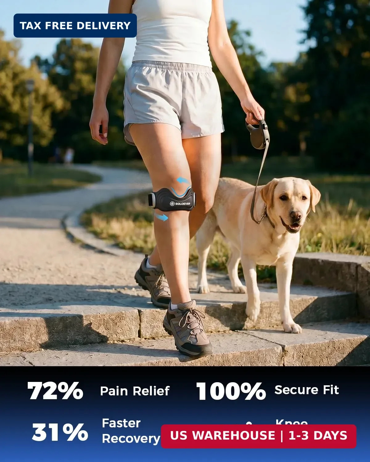 Patellar Tendon Support Strap, Patella Band for Running, Basketball, Hiking, Vol