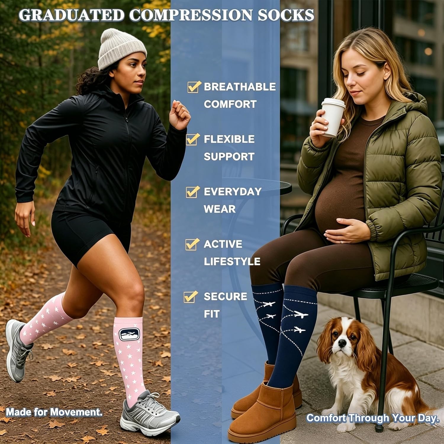 Knee-High Compression Socks for Men and Women – Ultimate Circulation Support
