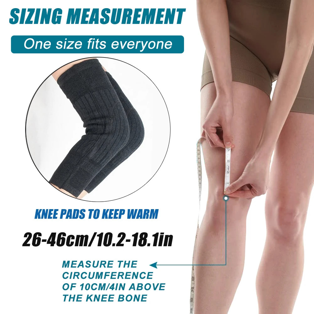 1Pair Unisex Cashmere Wool Knee Brace Pads Winter Windproof Leg Warmers Thicken
