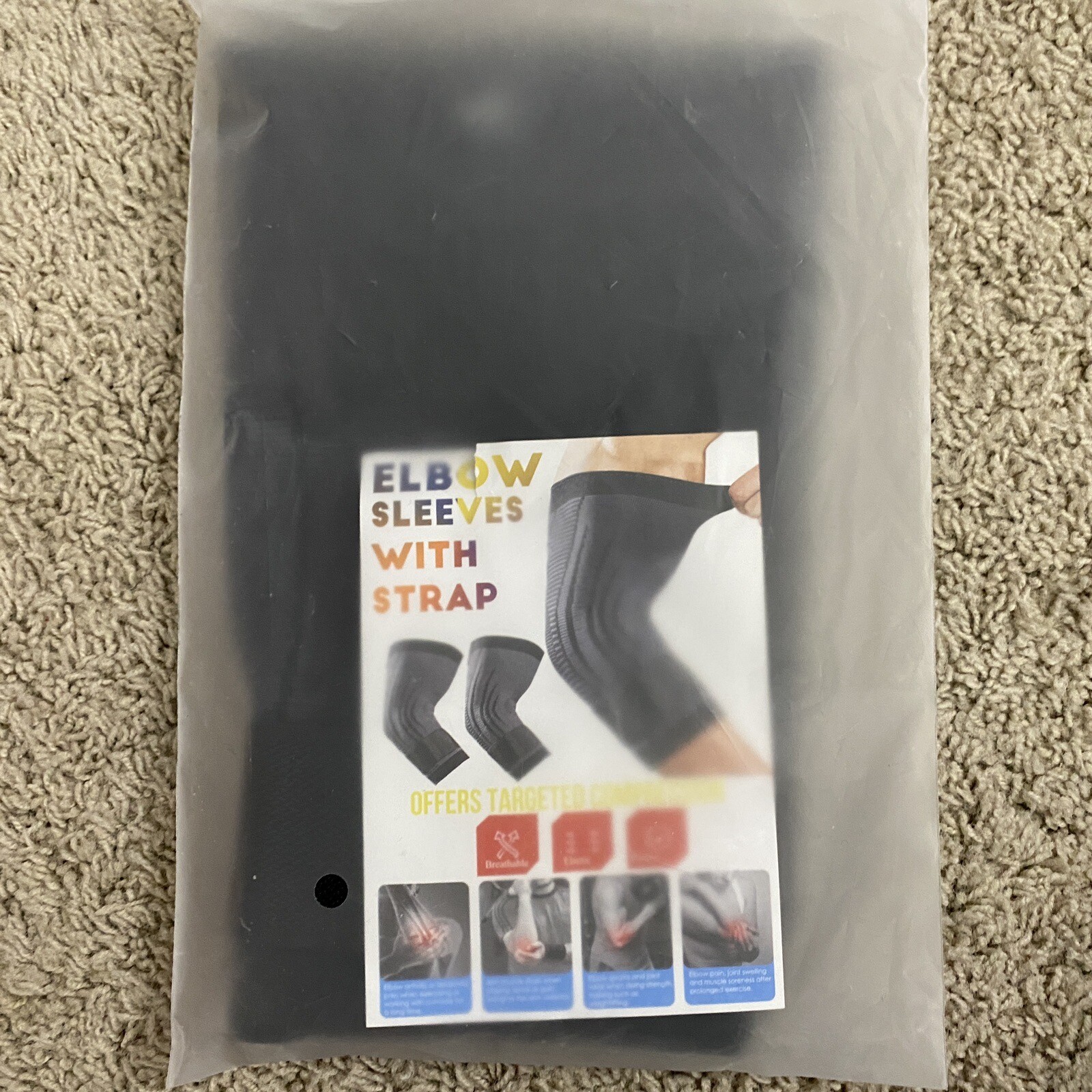 Elbow Brace Elbow Compression Sleeves HiRui 2 Pk Unisex Adjustable Strap L-XL