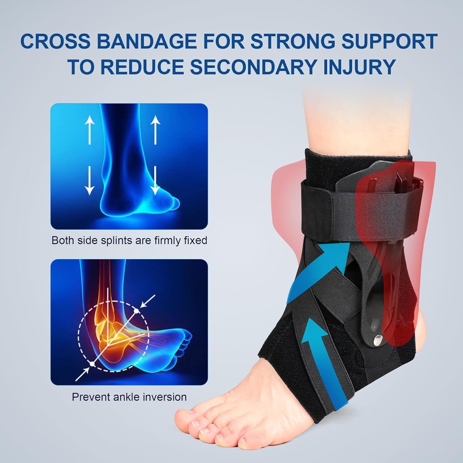 Ankle Brace Support Stabilizer Foot Strap Guard Tendonitis Achilles Drop Sprain