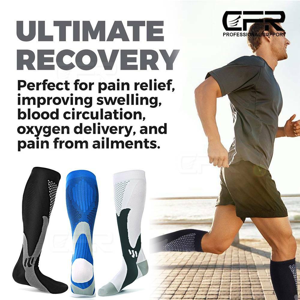 Compression Socks Calf Sleeve Leg Support Brace 15-20mmHg Men Women Football CFR