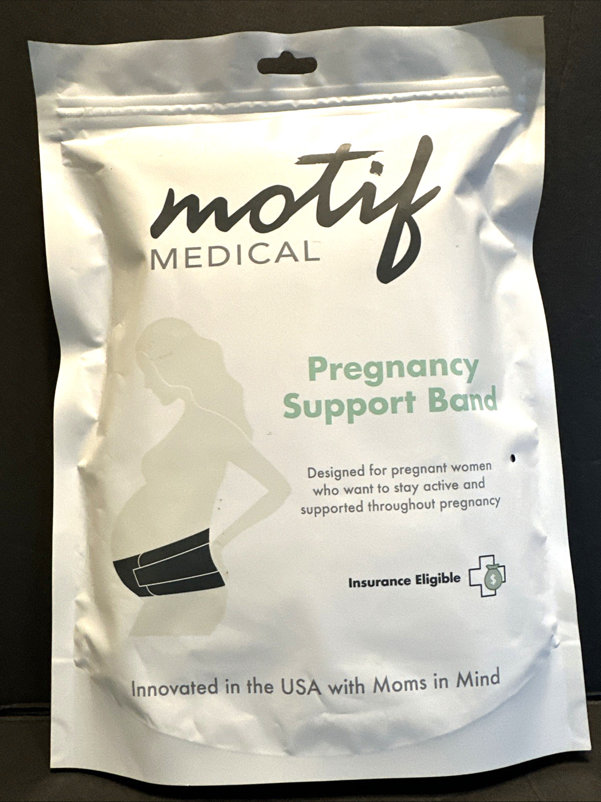 Motif Medical Pregnancy Back Brace Support Band Size Medium White AAA0016-03 NEW
